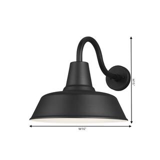 Generation Lighting Barn Light 1 Light Matte Black Modern Farmhouse Outdoor Medium Lantern Wall Sconce 8837401-12