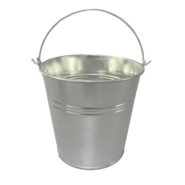 Hot sale tool metal tin pail candle bucket small round sliver galvanized metal bucket