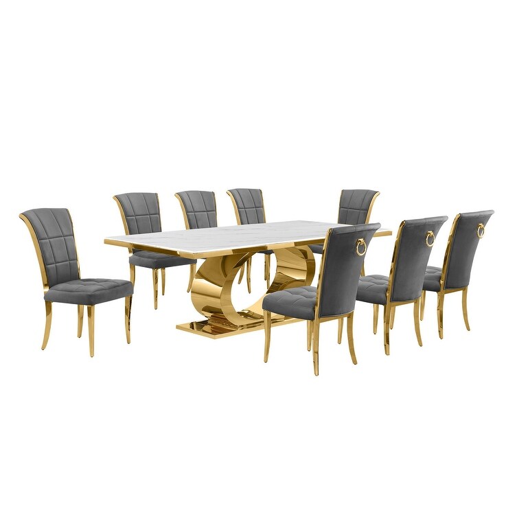 Best Quality Furniture D432/3 SC320 7 Dining Set with 87\