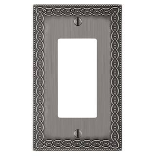 Hampton Bay Amelia 1 Gang Rocker Metal Wall Plate - Antique Nickel 93RANHB