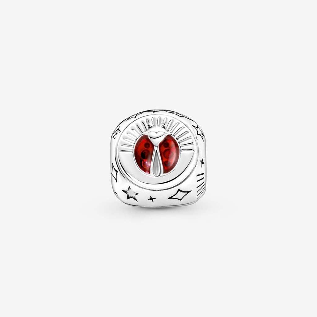 PANDORA  Clover, Horseshoe & Ladybird Three-sided Charm