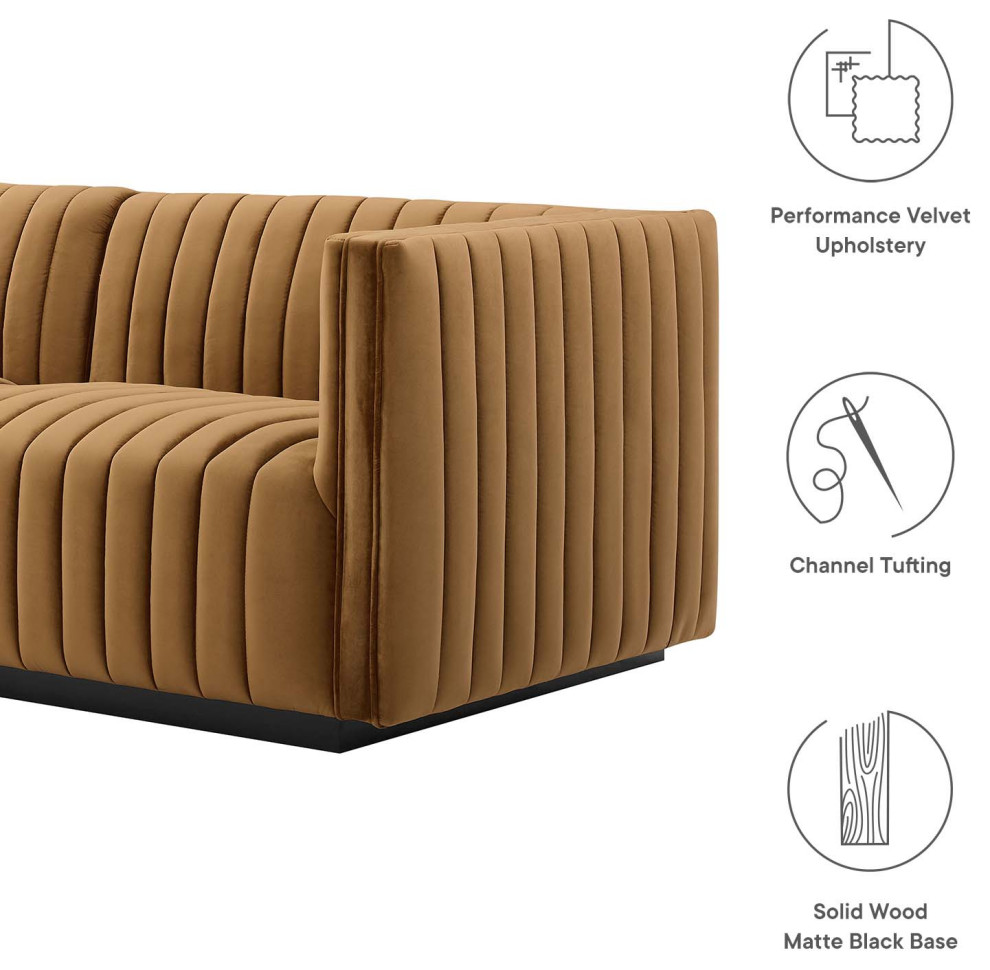 Conjure Channel Tufted Velvet Loveseat   Contemporary   Loveseats   by Modway  Houzz