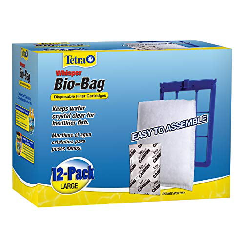 Tetra Whisper Bio-Bag Disposable Filter Cartridges for aquariums， Large， Unassembled， 12 Count