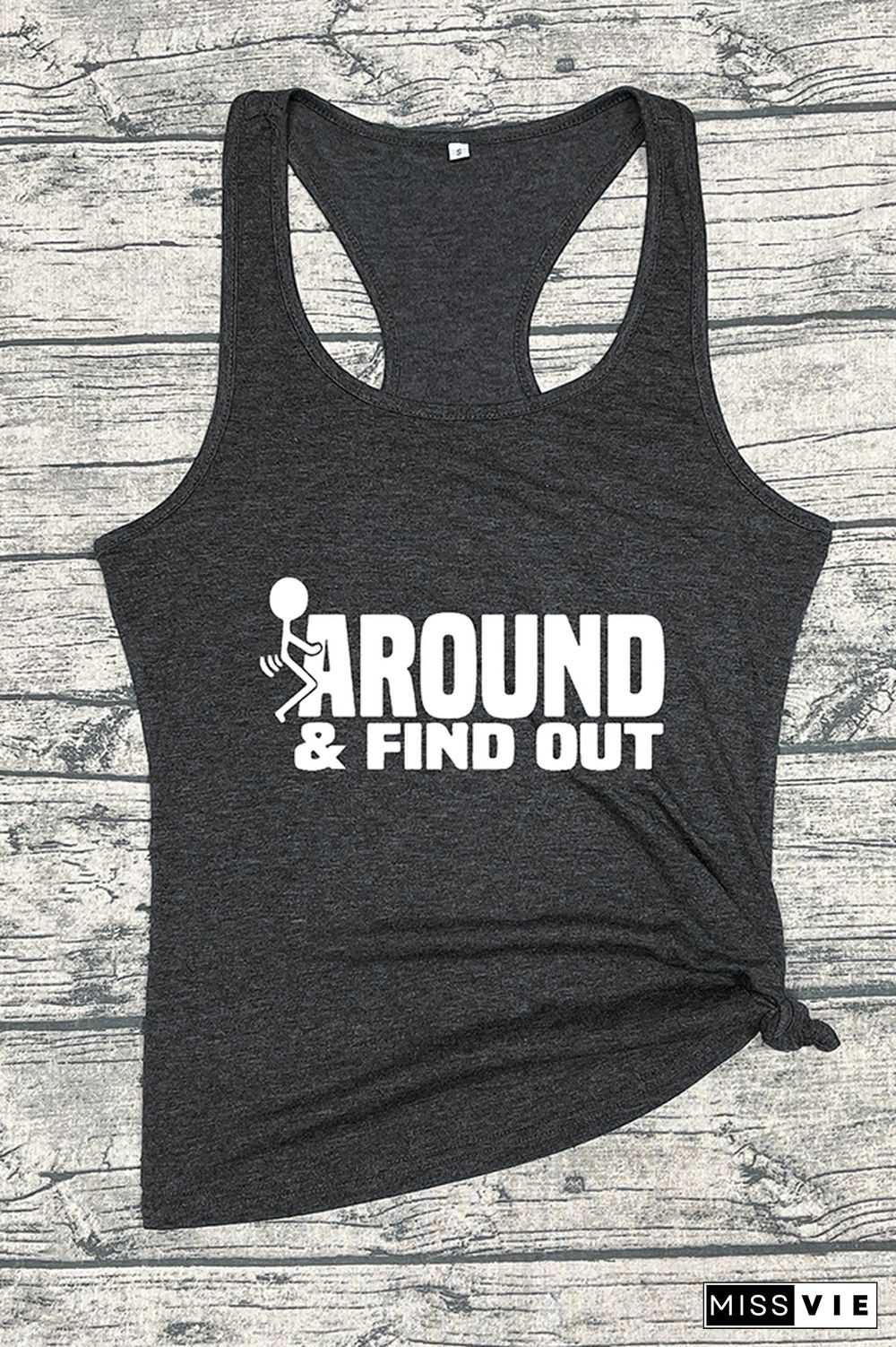 Fck Around And Find Out, Sarcastic Funny, Wine Glass Sleeveless Tank Top Wholesale