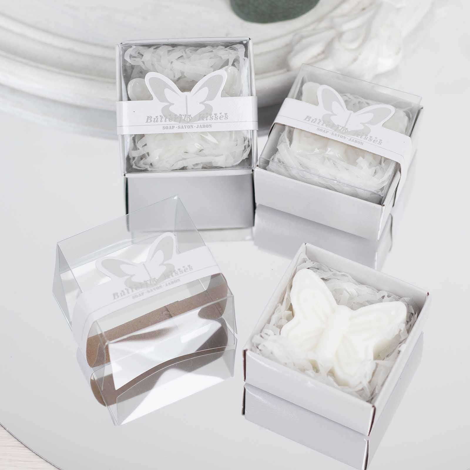 10 Pack White Butterfly Unscented Soap Party Favors with Gift Boxes, Pre-Packed Baby Shower Wedding Souvenirs - 2