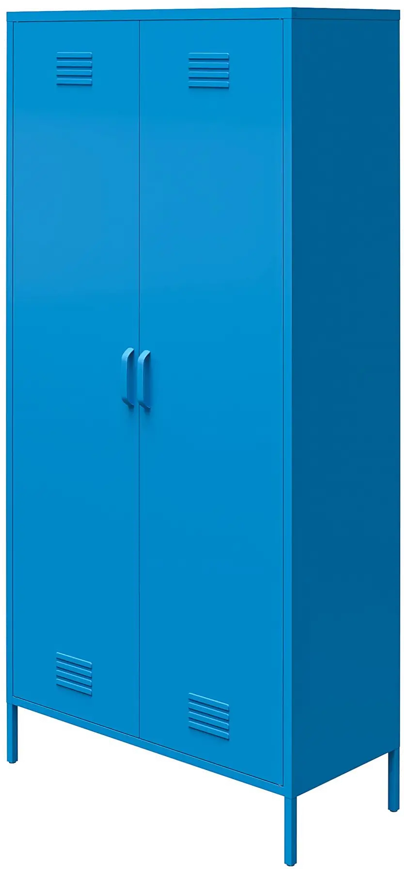 Cache Blue Tall 2 Door Metal Locker Cabinet