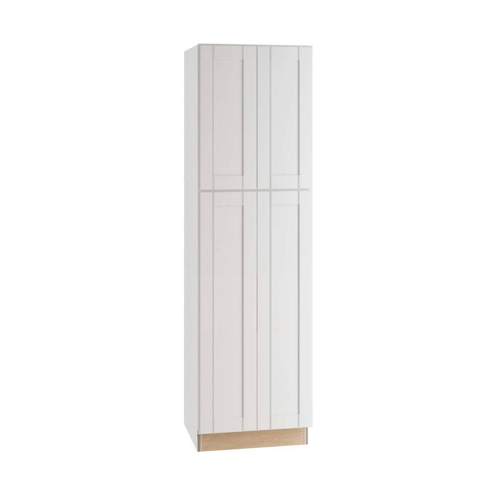 Home Decorators Collection Washington Vesper White Plywood Shaker Stock Assembled Utility Kitchen Cabinet Pantry 24 in. x 90 in. x 24 in. U242490-WVW