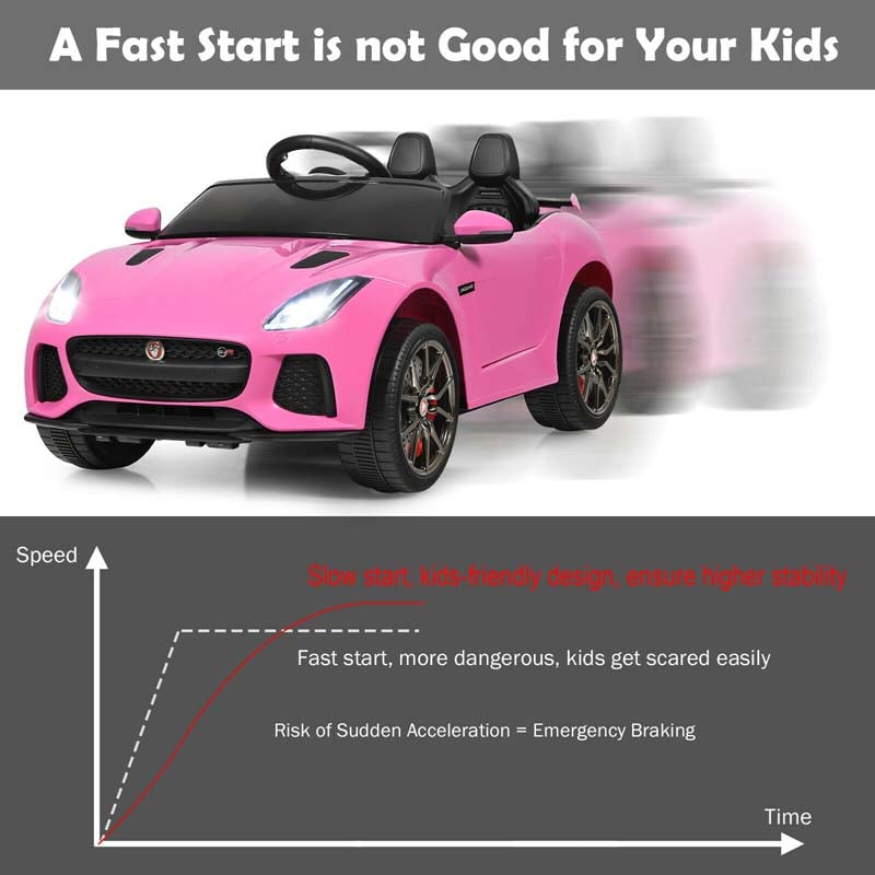 12V Jaguar F-Type SVR Licensed Kids Ride On Car, Battery Powered Riding Toy Car with Remote Control