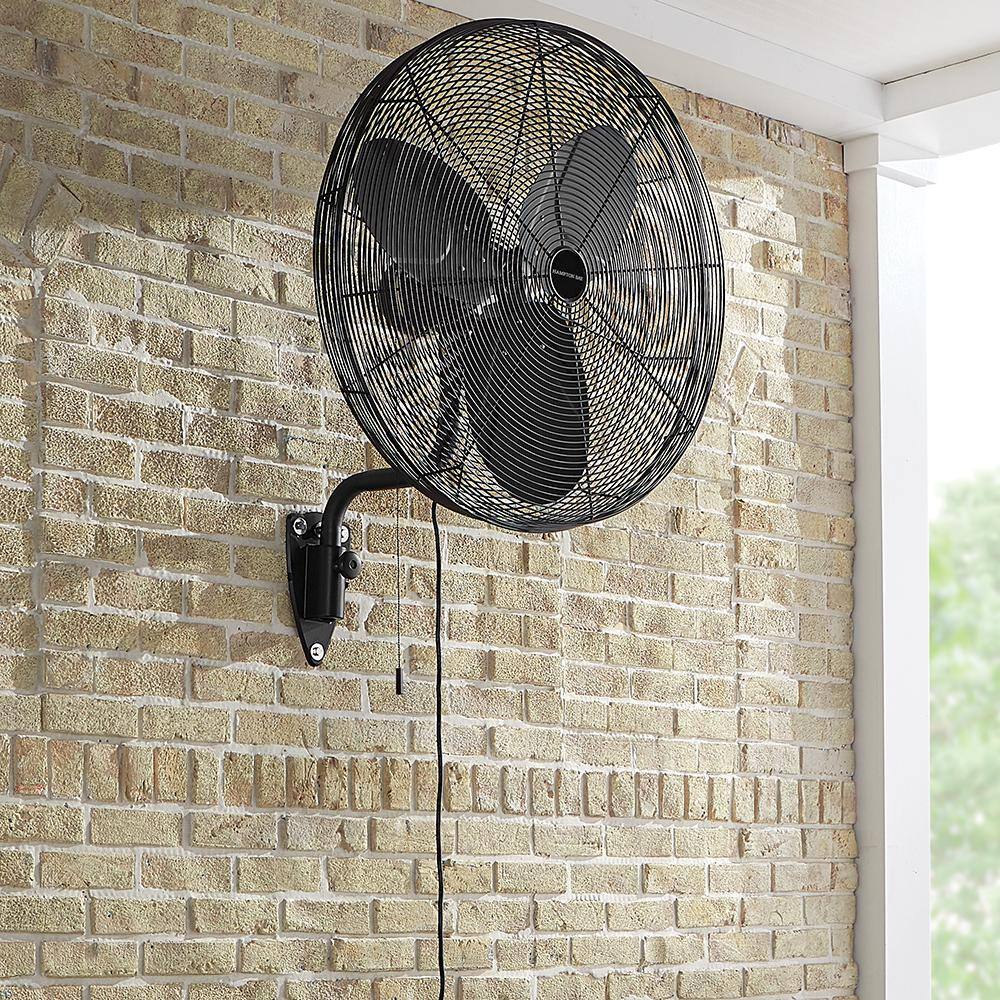 Hampton Bay 30 in. 3-Speed High Velocity Black Wall Mount Fan with 3 Blades 82030