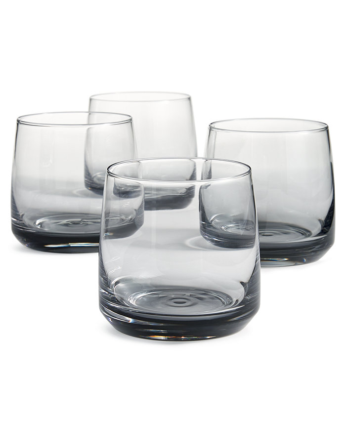 Hotel Collection Ombre Grey Rocks Glasses Set of 4