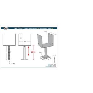 Pylex Adjustable Deck Support 6X6 (Pack of 2) 12097-2