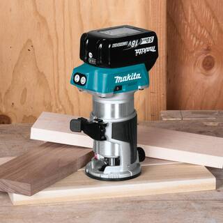 Makita 18V LXT Lithium-Ion Brushless Cordless Compact Router Fixed Base Starter Kit (5.0 Ah) XTR01T8J