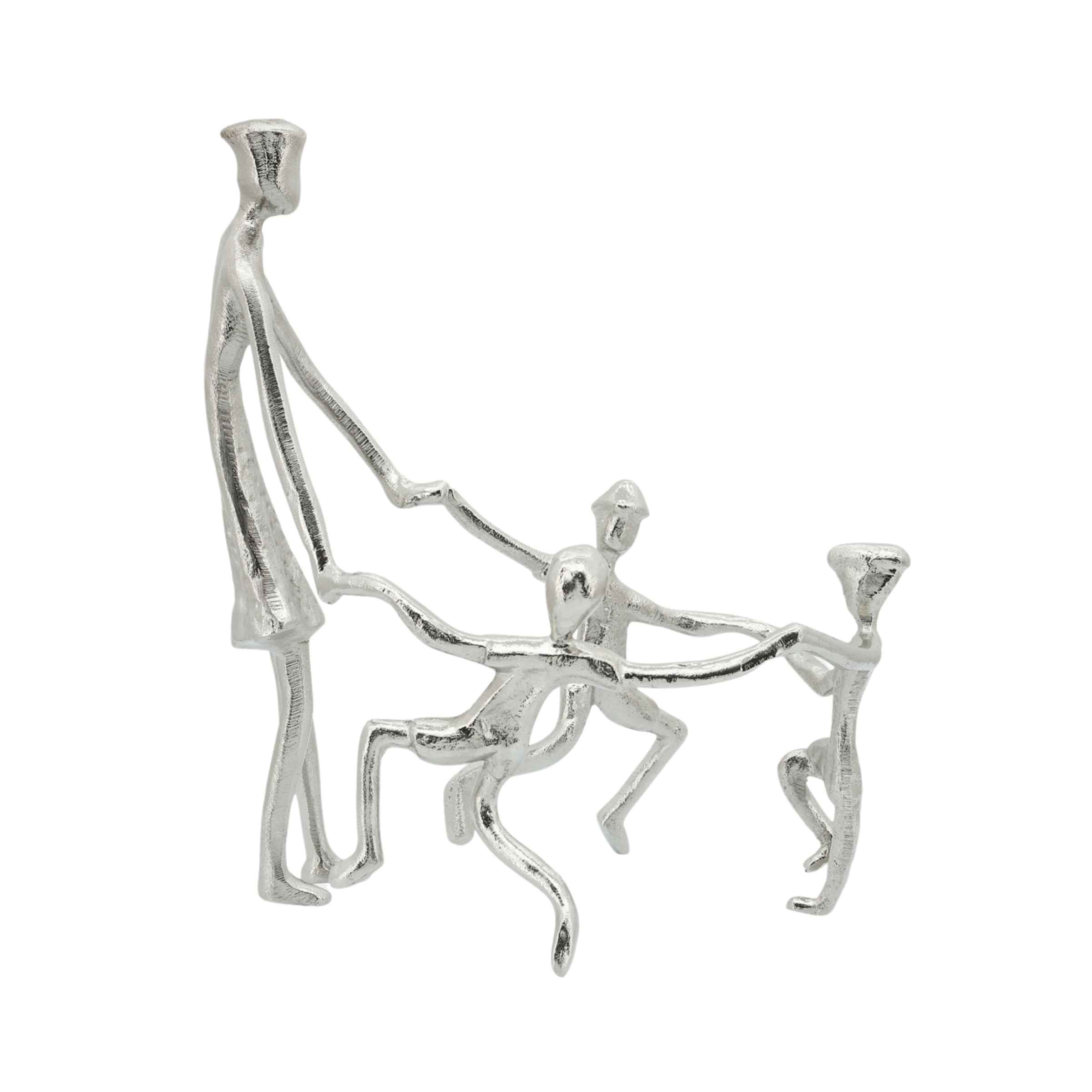 Mother And Kids Metal Sculpture 27 Cm 16181-01