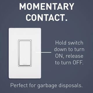 Legrand radiant 15 Amp 120-Volt Single-Pole Momentary Contact Garbage Disposal DecoratorRocker Light Switch White TM870STMWCC6