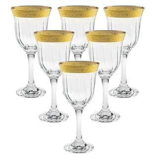 Lorren Home Trends Melania Collection Gold Red Wine (Set of 6) 9446