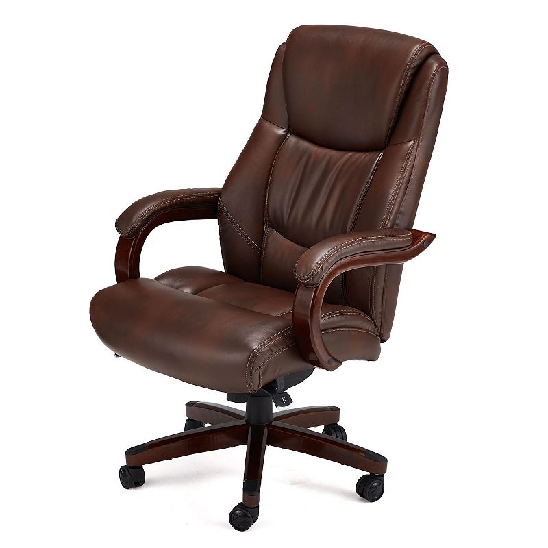 JOMEED Delano Big and Tall Executive Office Chair with Lumbar Support， Brown