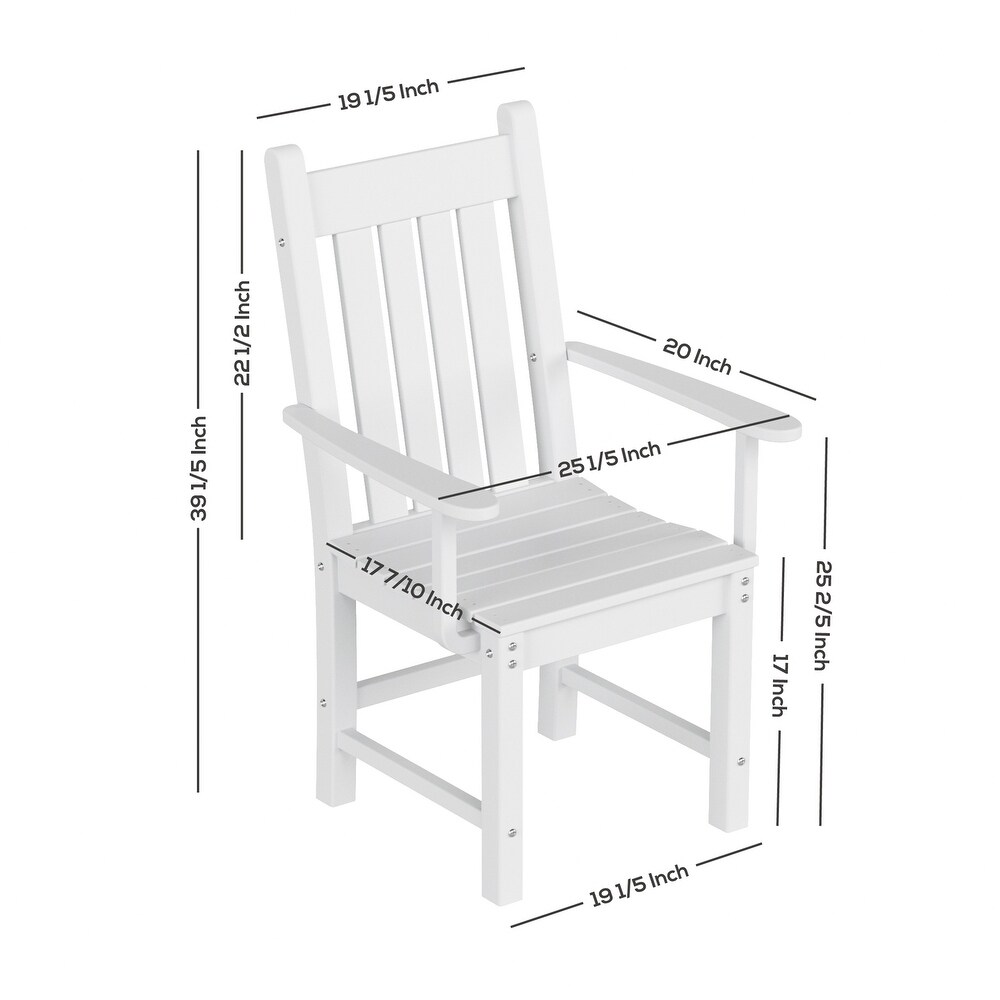 Laguna 6 Piece Rectangular Poly Eco Friendly  Weather Outdoor Dining Set with Armchair