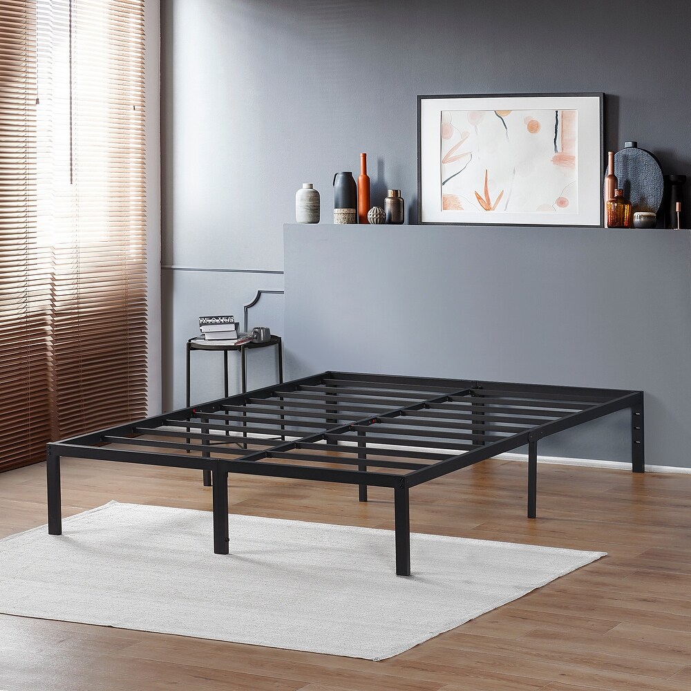 Sleeplanner 18 Inch Black Bed Frame Anti slip Support for Mattress