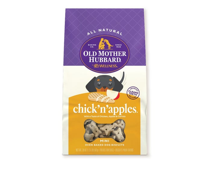 Old Mother Hubbard Classic Dog Treats， Chick N Apples Mini Biscuits， 20 oz. Bag