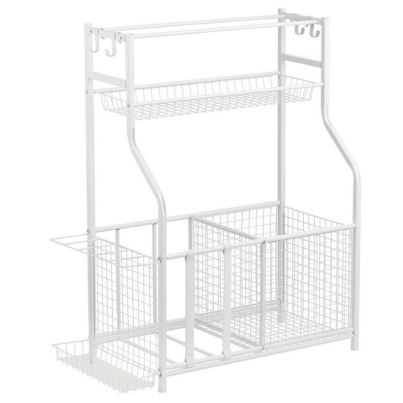 mDesign Metal Heavy Duty Sports Storage Rack with Top Shelf