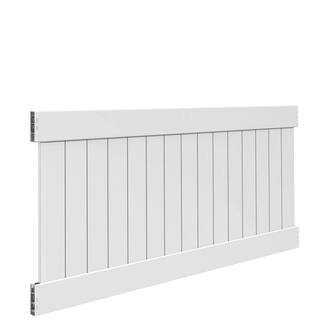 Veranda Linden 4 ft. H x 8 ft. W White Vinyl Privacy Fence Panel Kit 73014719