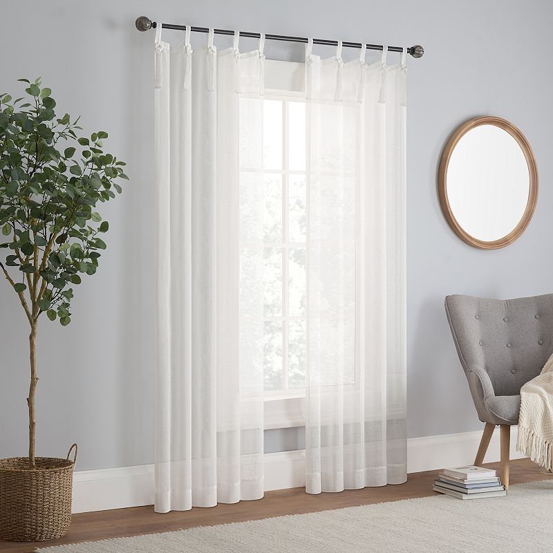 Eclipse 2-Pack Tasha Tie Top Window Curtains