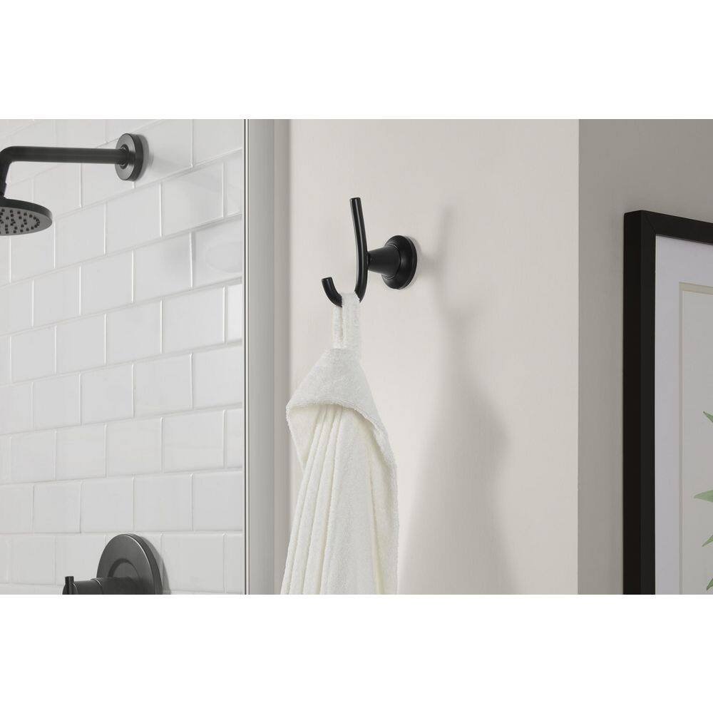 Glacier Bay Constructor Single J Robe Hook in Matte Black 20118-2210H