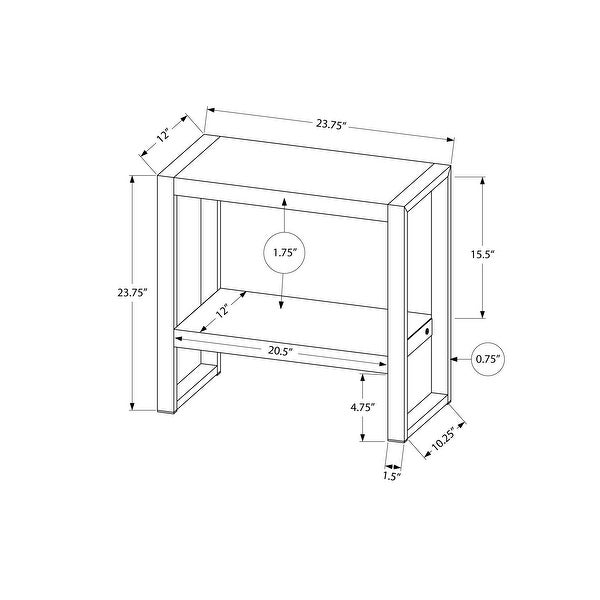 Modern Accent Table - Black Reclaimed Wood-Look / Black Metal - 23.75