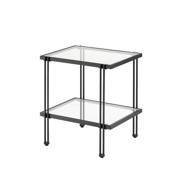 Folio Metal And Glass End Table Black Lifestorey