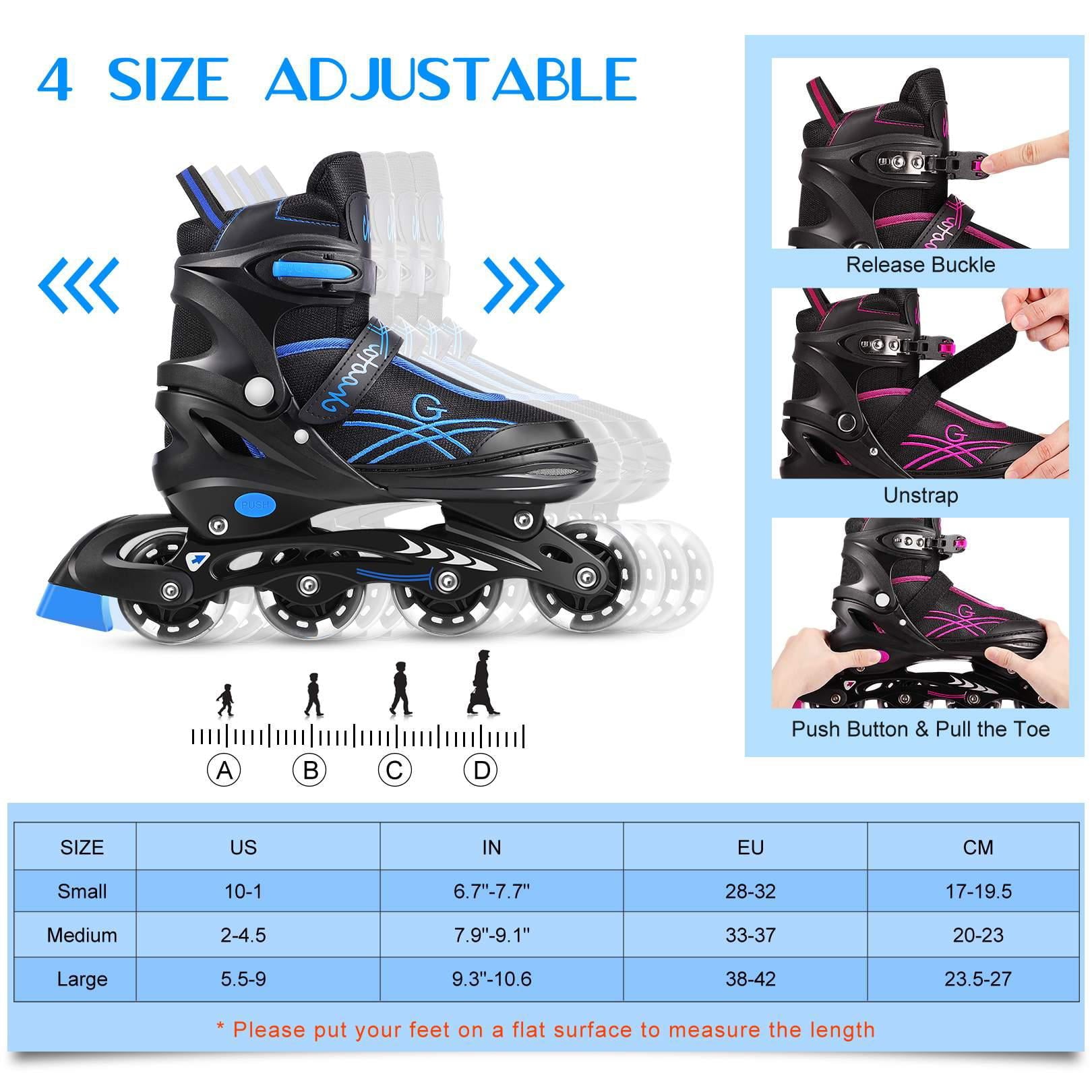 Kids Adjustable Inline Skates， Rollerblade for Boys Girls， Beginner Roller Skates