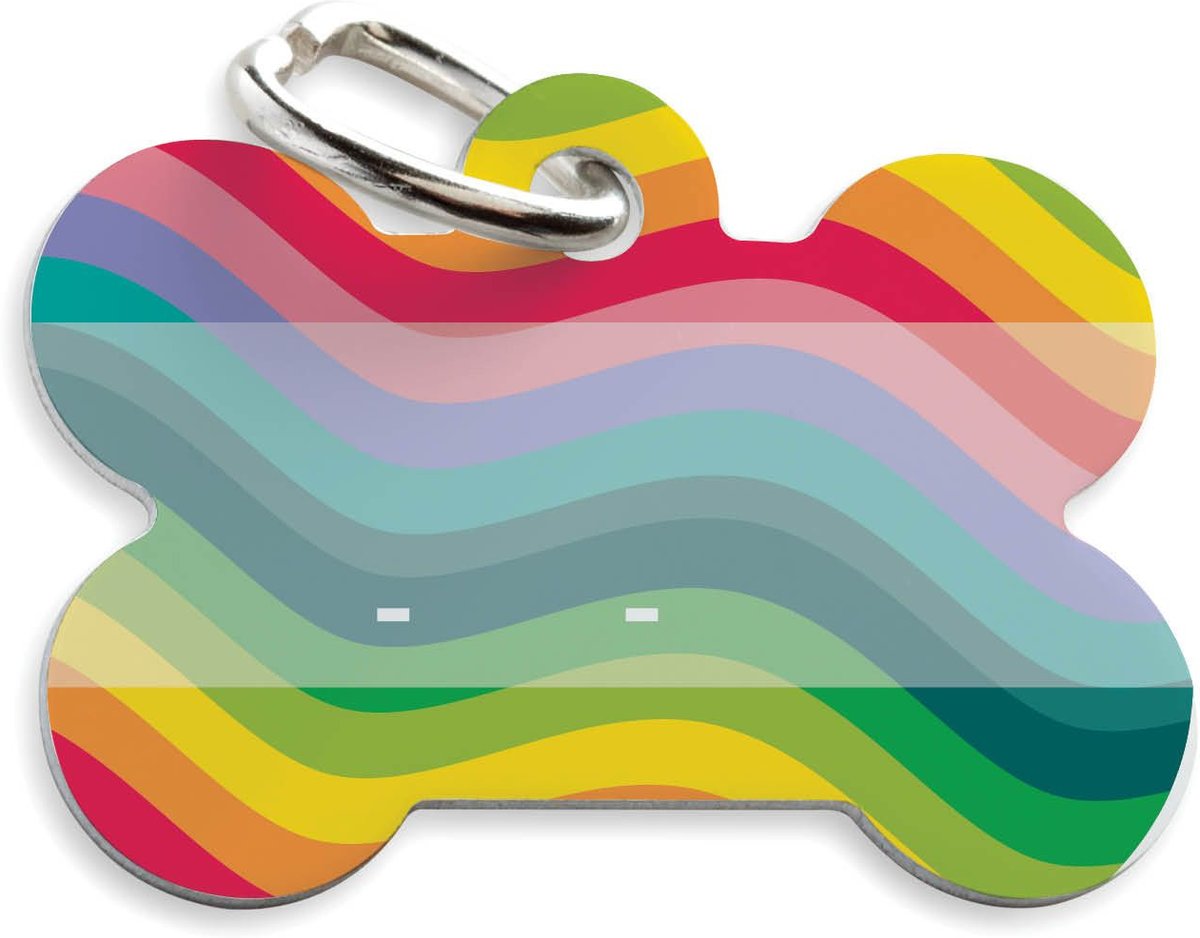 Custom Personalization Solutions Rainbow Wave Personalized Pet Tag