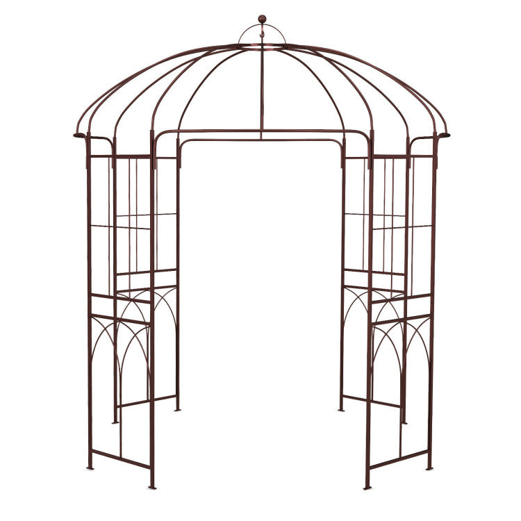 8.4 x 7 ft French Style Birdcage Shape Heavy Duty Gazebo, Pergola Pavilion Arch Arbor Arbour Plants Stand Rack for Wedding Outdoor Garden Lawn Backyard Patio,Climbing Vines,Roses