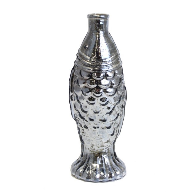 Glass Gunmetal Fish Decorative Bottle