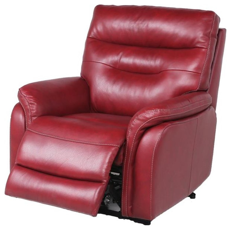 Fortuna Dark Red Leather Power Recliner Chair   Contemporary   Recliner Chairs   by Homesquare  Houzz