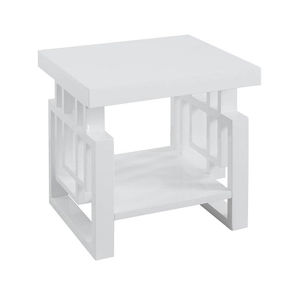 Naomi High Glossy White Rectangular End Table