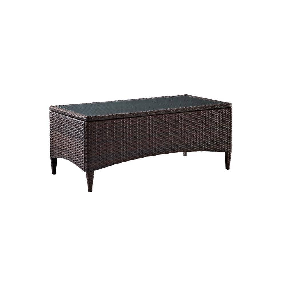 CROSLEY FURNITURE Kiawah Rectangular Wicker Outdoor Patio Coffee Table