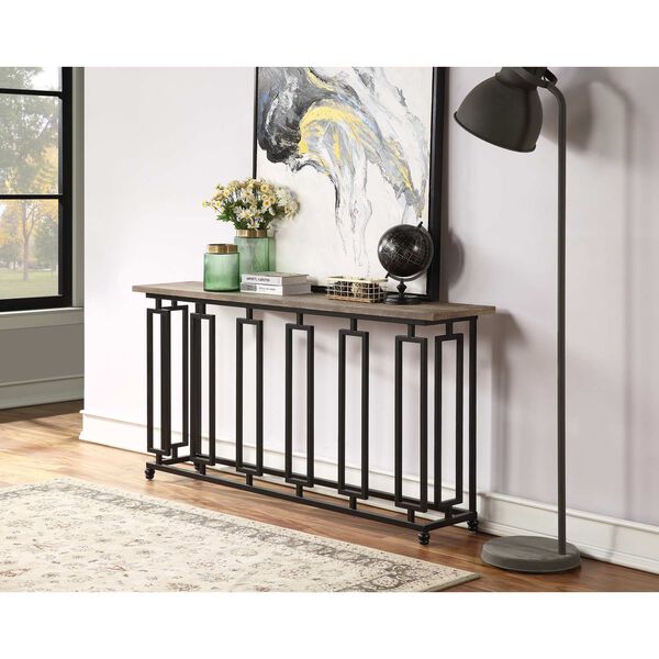 Sherwood Aged Brown and Black Console Table