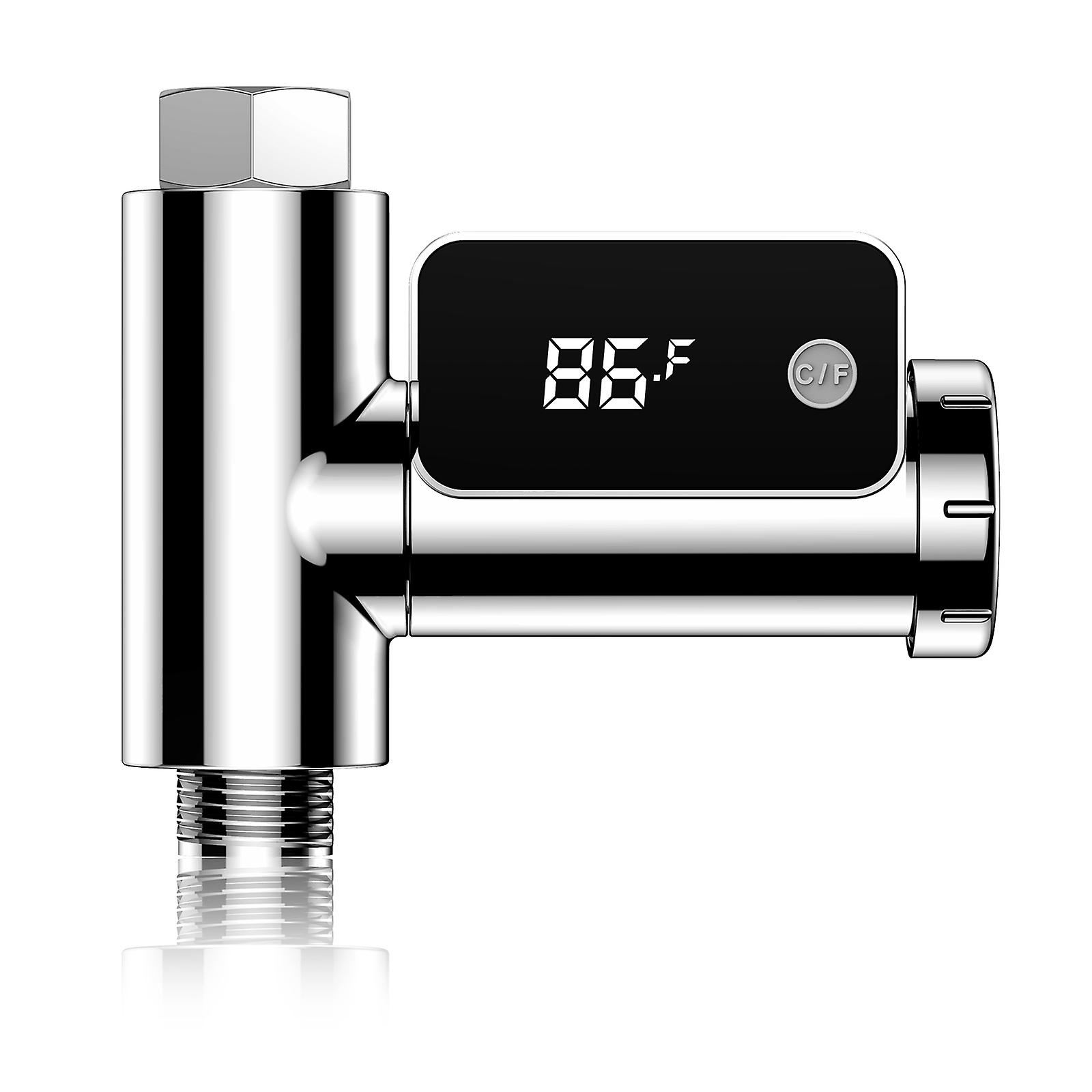 Digital Shower Thermometer Intelligent Water Temperature Meter Water Flow Power Thermometer Rotatable Led Display Screen Bath Water Temperature Monito