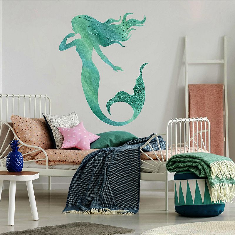 RoomMates Glitter Mermaid Peel and Stick Wall Decals