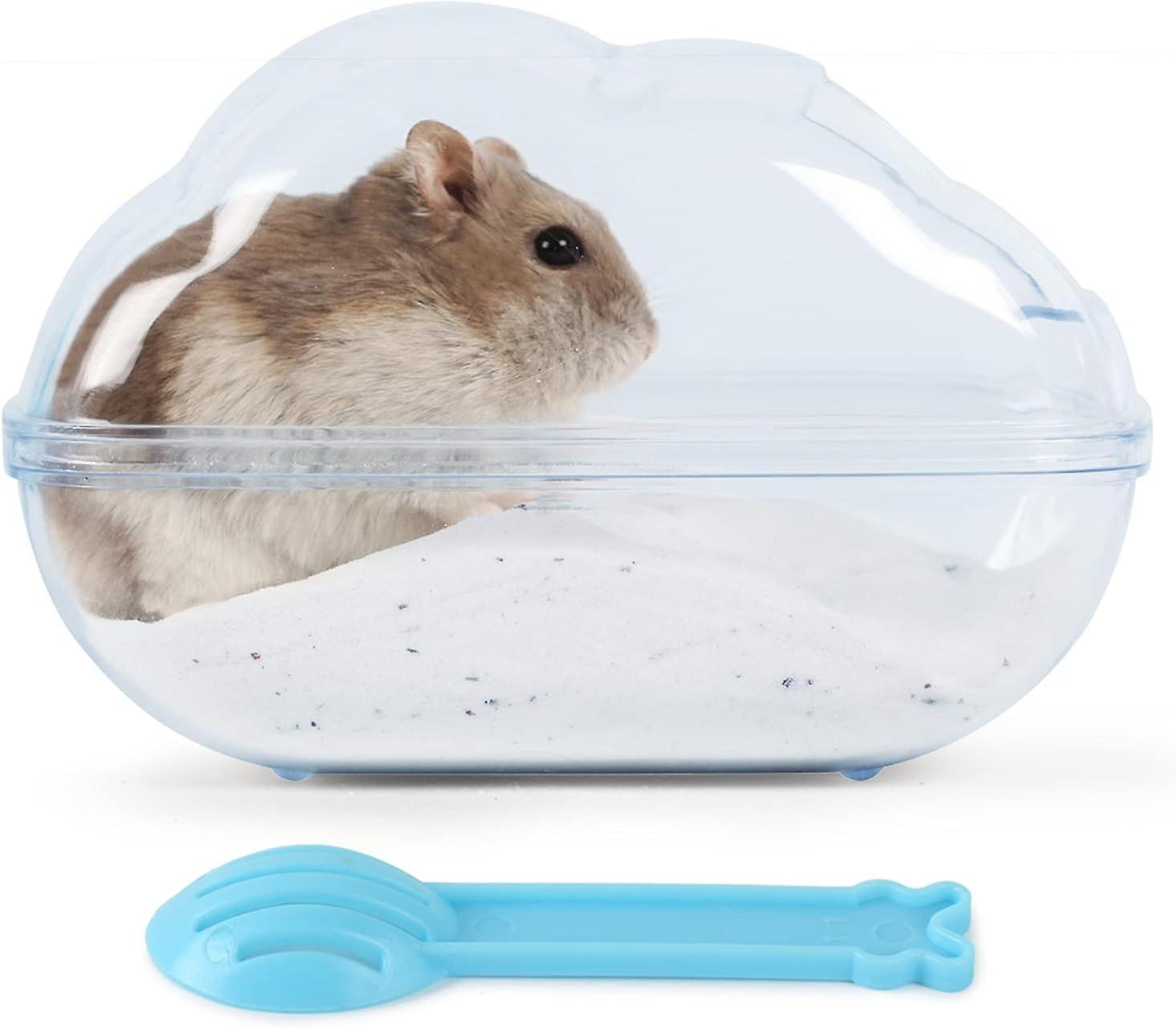 Hamster Sand Bath Container Large Transparent Plastic Toilet With Scoop Set For Small Pet Animals Cage Accessories