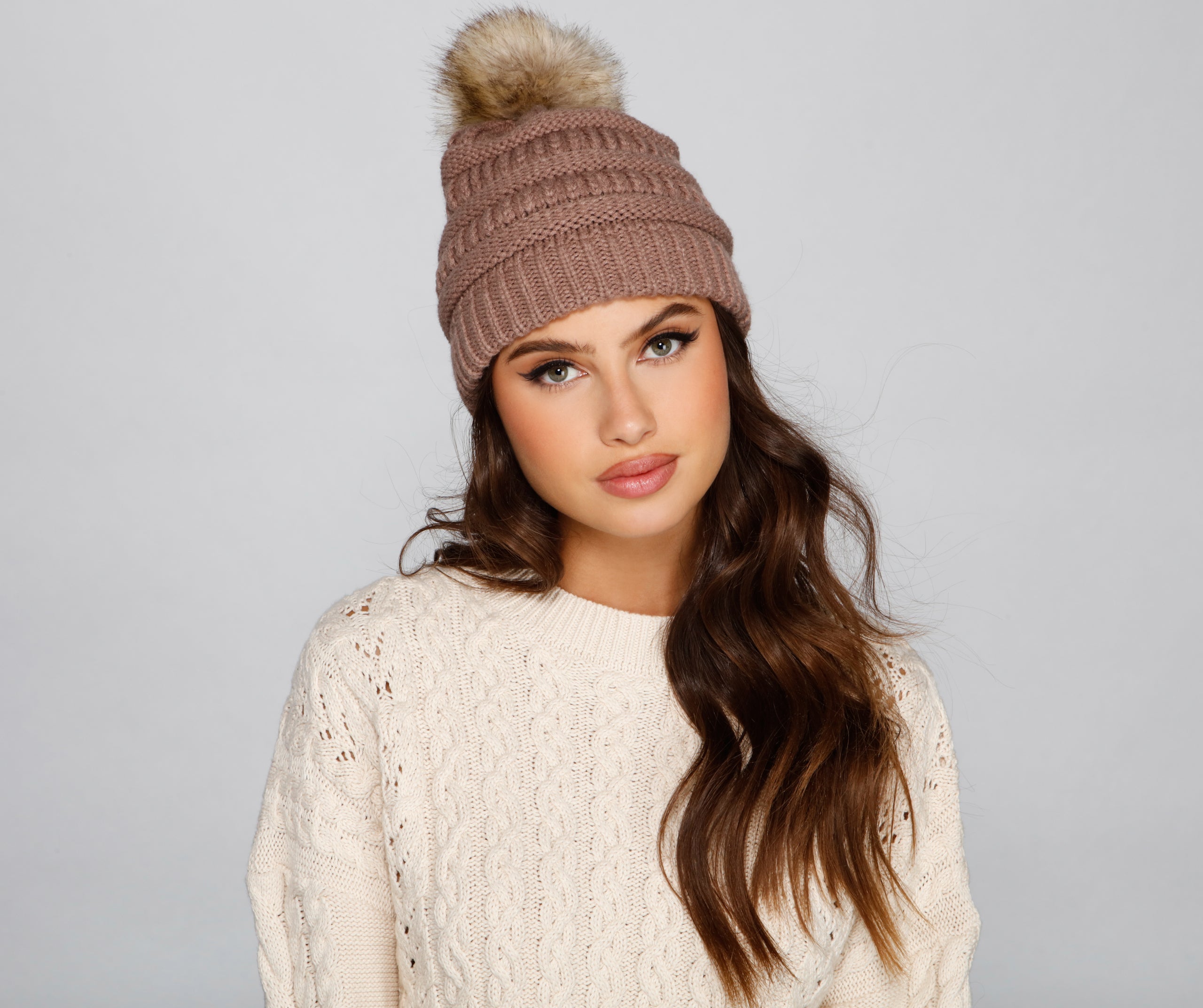 Chilly Days Knit Pom Pom Beanie