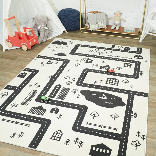 Roadmap Black white Kids x27 Rug Balta Rugs