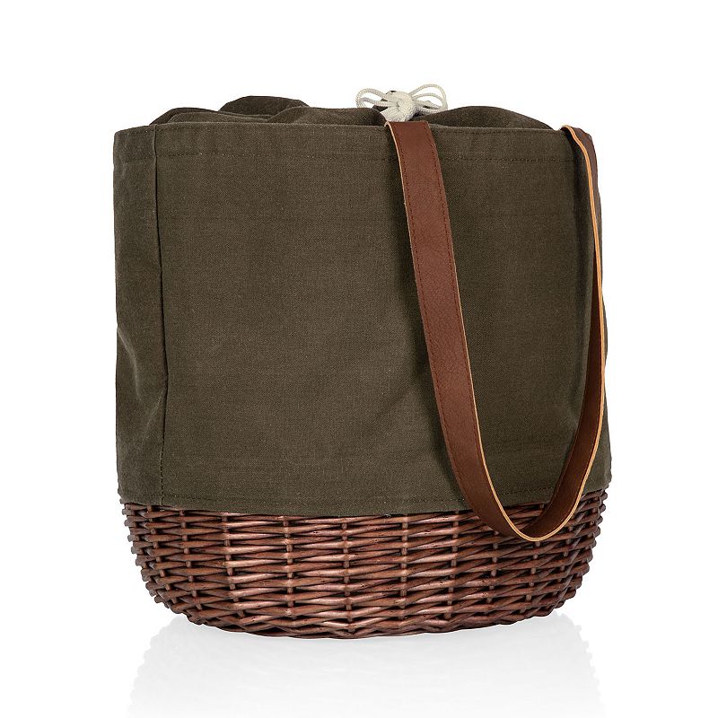 Picnic Time Coronado Canvas and Willow Basket Tote