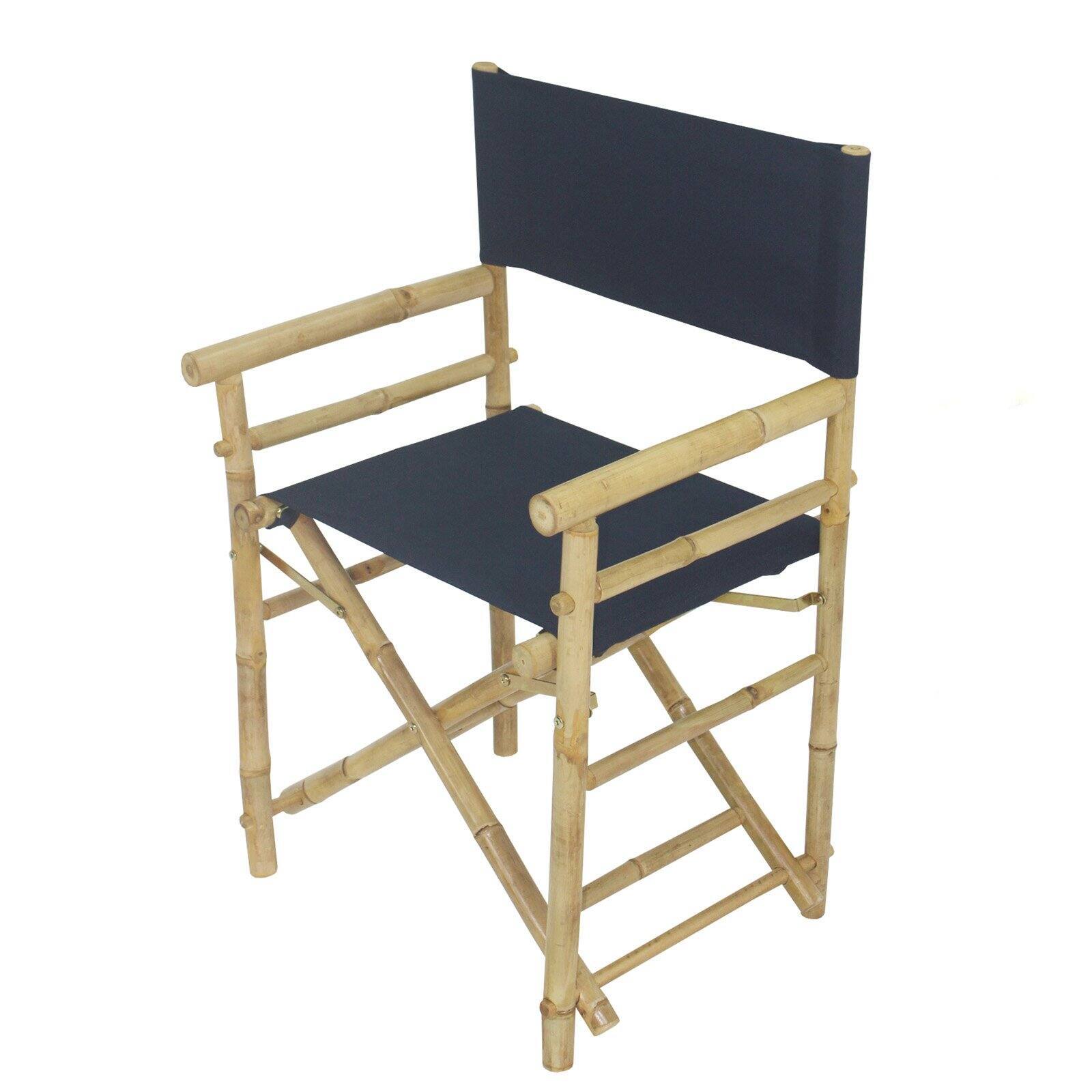 Statra Bamboo Indoor Outdoor Canvas Director Chair - Set of 2