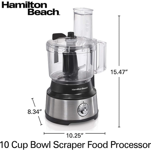 Food Processor and Vegetable Chopper - 10 Cups - Bowl Scraper， Stainless Steel