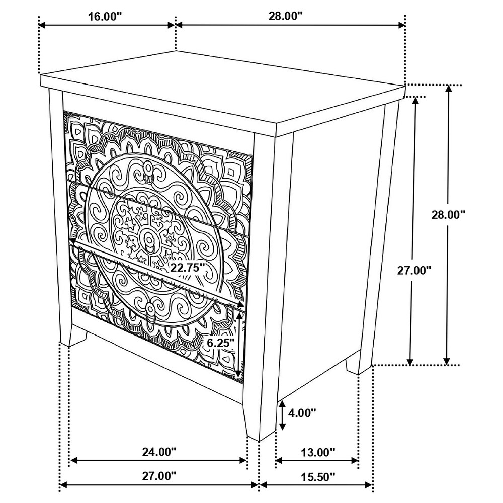 Coaster Furniture Mariska 3 drawer Wooden Accent Cabinet White Distressed   28.00'' x 16.00'' x 28.00''