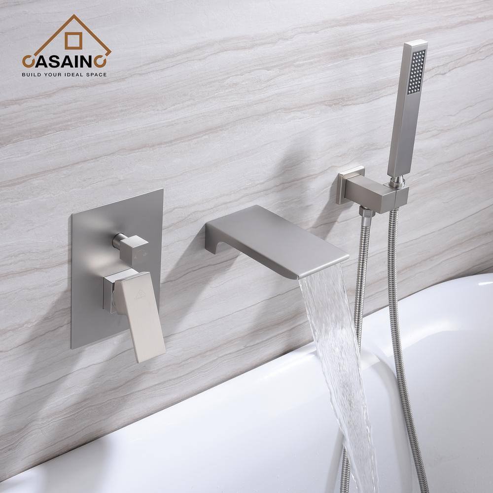 CASAINC Single-Handle 1-Spray Tub and Shower Faucet in Brushed Nickel Valve Included M6502-A-BN