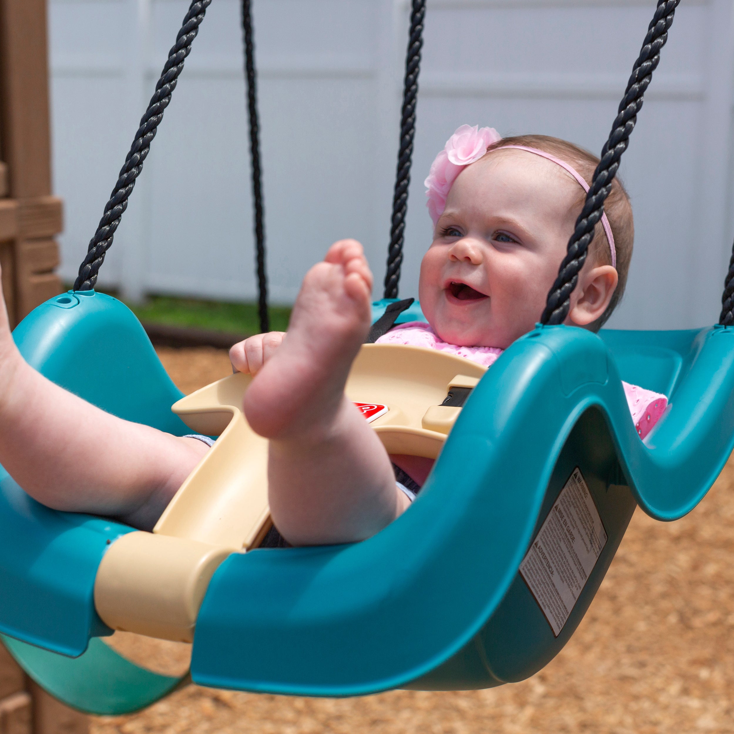 Step2 Teal Toddler Baby Swing Set Accessory with T-Bar and Weather-Resistant Ropes