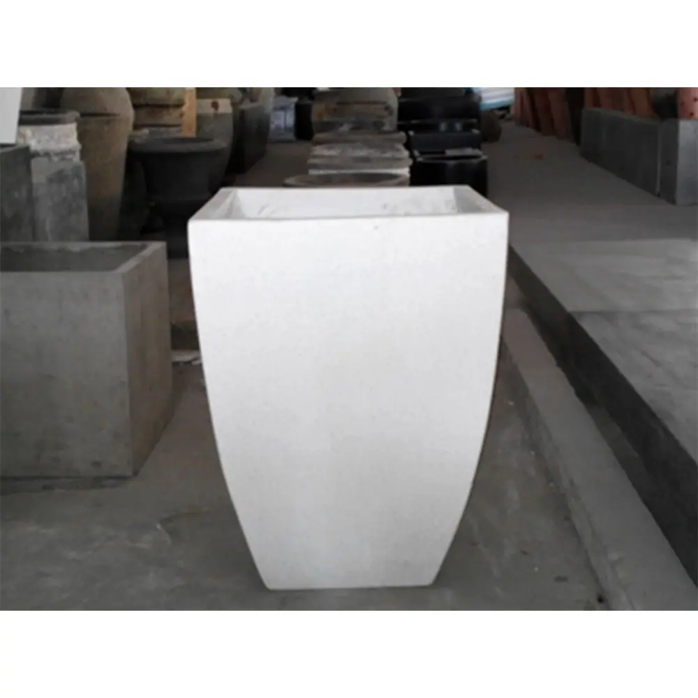 Hot Sale GRC Pottery Planters Manufacturer Customized Gardening Concrete Square Planter Set of 3