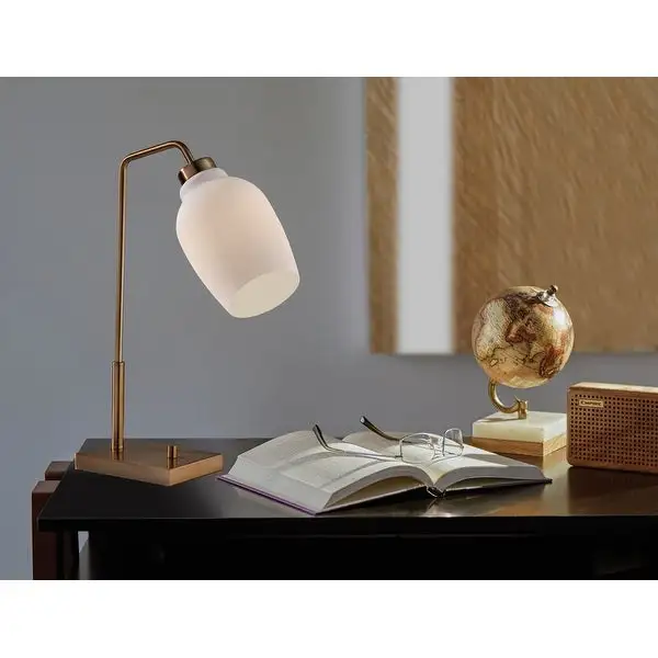 Adesso Clara Antique Brass Desk Lamp